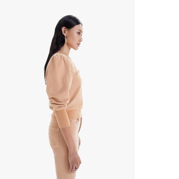 NWT MOTHER CURVE BALL SWEATHSHIRT IN TOAST - Picture 2 of 2